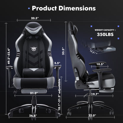 Tall Gaming Chair 350lbs Racing Computer Gaming Chair