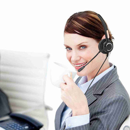 Phone Headset RJ9 Call Center Headset with Noise Cancelling Mic With Volume Adjustment &amp; Mute