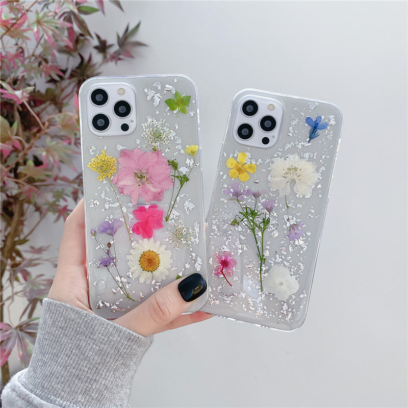 Silver Foil Dried Flowers For Mobile Phone Cases Epoxy Transparent