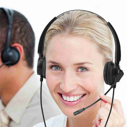 Phone Headset RJ9 Call Center Headset with Noise Cancelling Mic With Volume Adjustment &amp; Mute