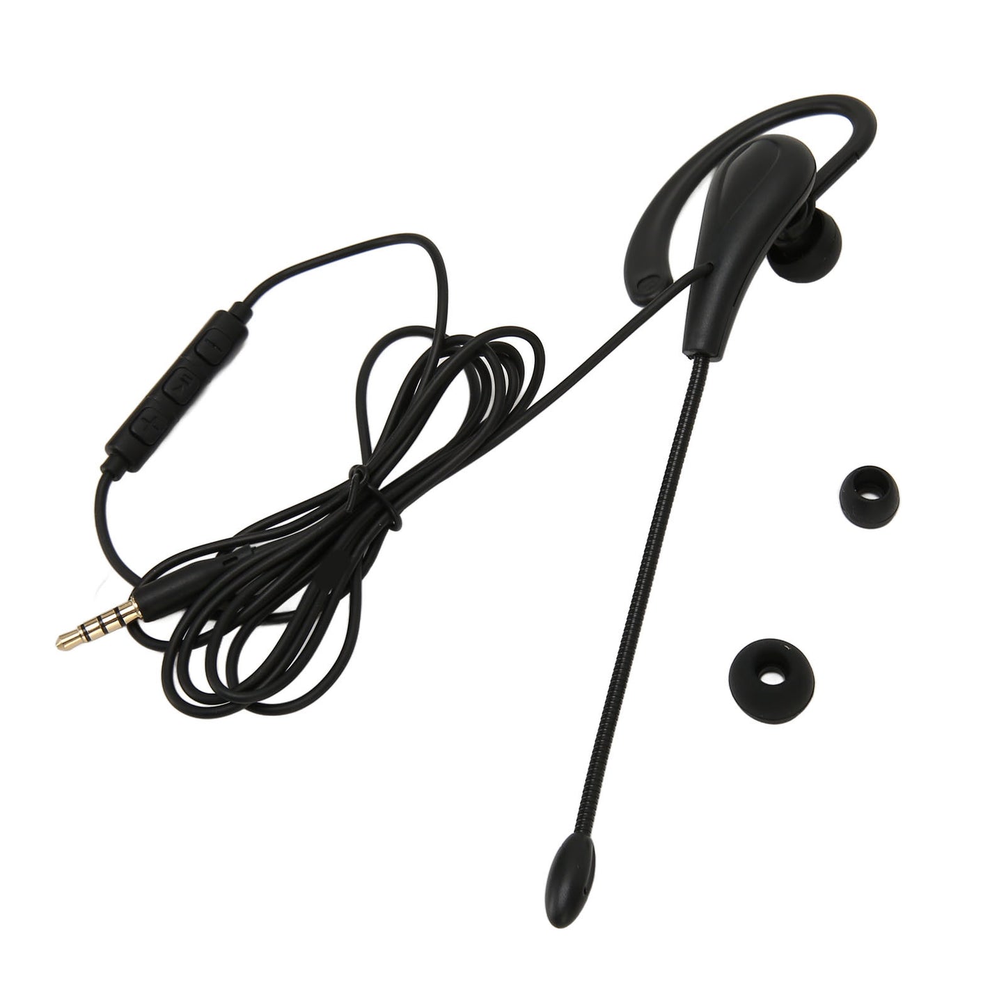 Single Ear Headset with Microphone Wired Noise Cancelling Lightweight Monaural Earpiece Headset For Call Center Office Type C